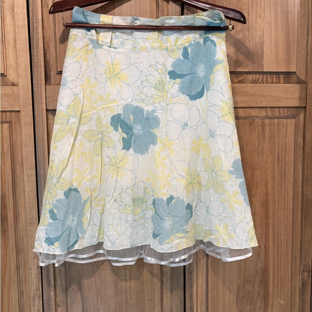 mac & jac A-Line Skirt - Blue and Yellow Floral